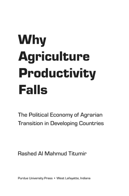 Why Agriculture Productivity Falls